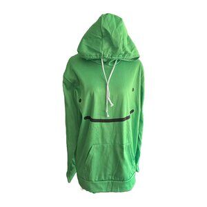 Dreamwastaken Dream Smile Merch Men's Hoodie Green small hole fault sz‎ L